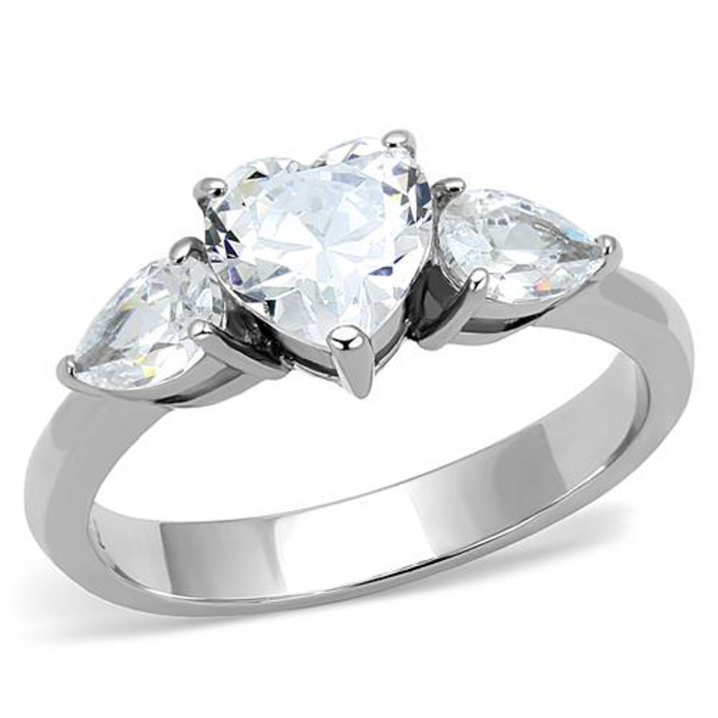 191 Ct Zirconia Stainless Steel Engagement Ring